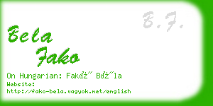 bela fako business card